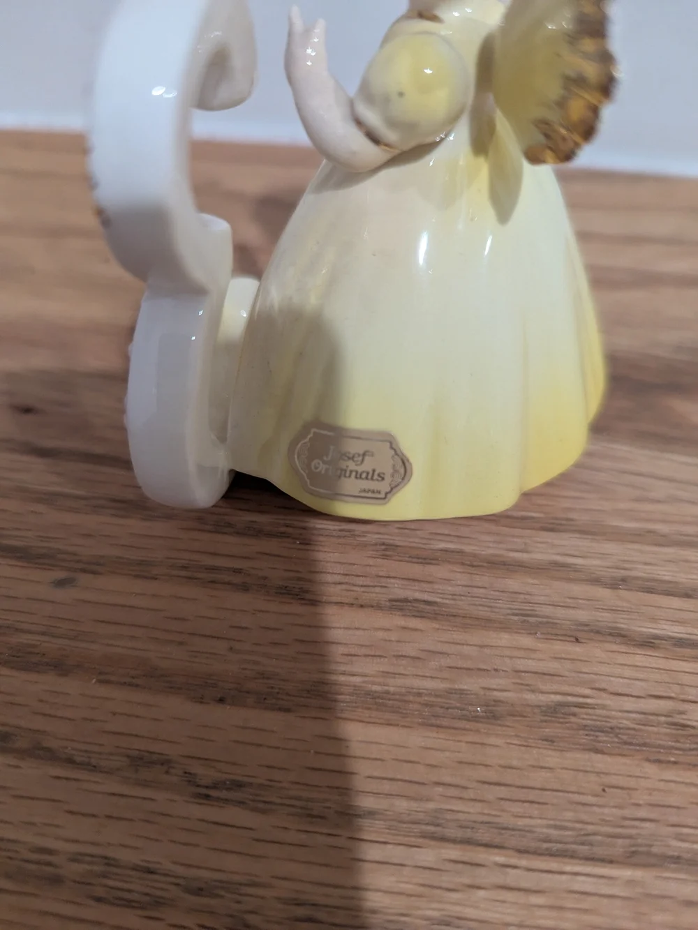 Yellow Angel Cake Topper with Decorative Number 3